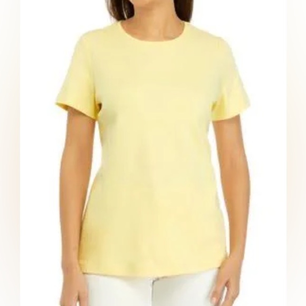 Kim Rogers Women's Baby Yellow Short Sleeve Crew T-Shirt MEDIUM